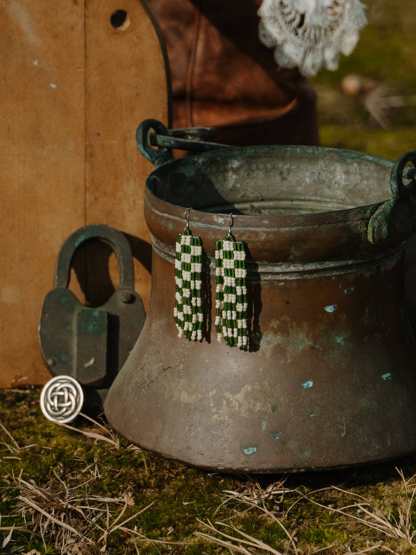 Cabin Check Earring